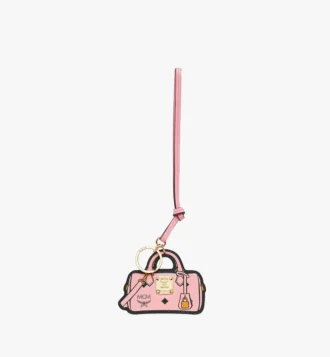 2D Ella Boston Bag Charm in Monogram Print Leather