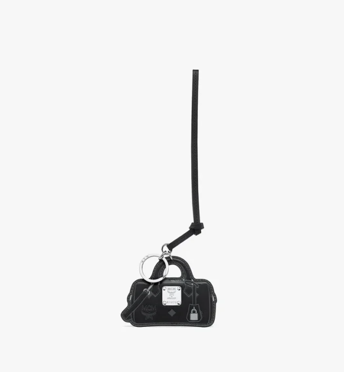 2D Ella Boston Bag Charm in Monogram Print Leather