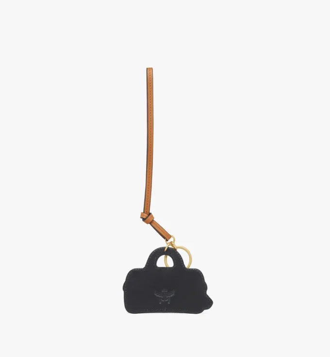 2D Ella Boston Bag Charm in Monogram Print Leather