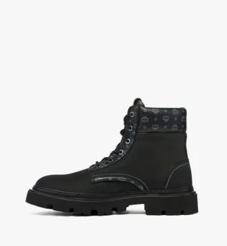 Ankle Boots in Nubuck and Monogram Print Leather