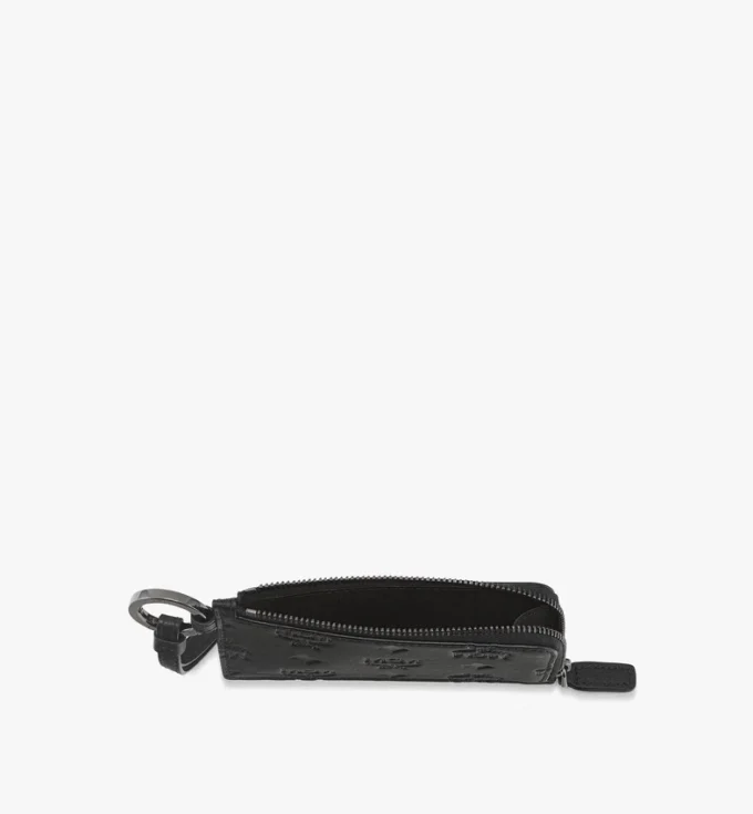 Aren Card Pouch in Embossed Monogram Leather