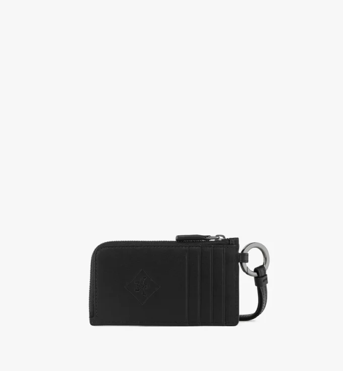 Aren Card Pouch in Embossed Monogram Leather