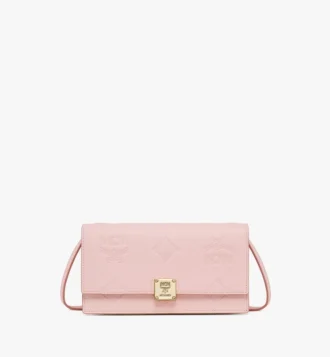 Aren Chain Wallet in Embossed Monogram Leather