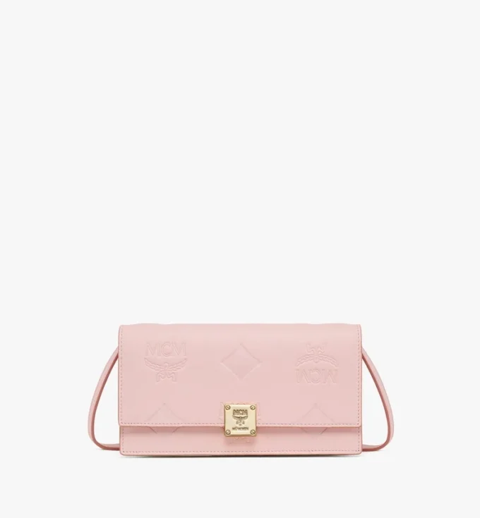 Aren Chain Wallet in Embossed Monogram Leather