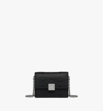 Aren Chain Wallet in Embossed Monogram Leather