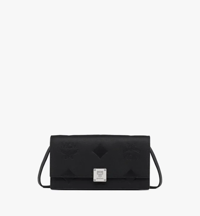 Aren Chain Wallet in Embossed Monogram Leather