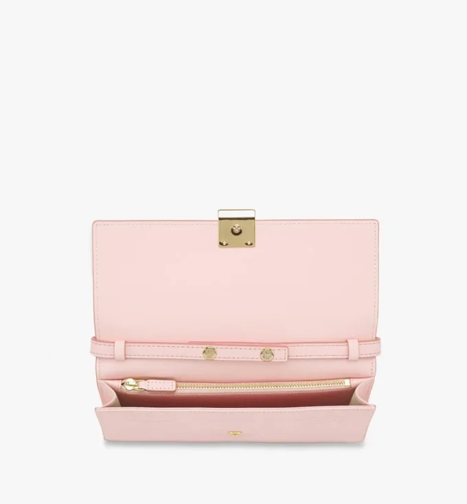 Aren Chain Wallet in Embossed Monogram Leather