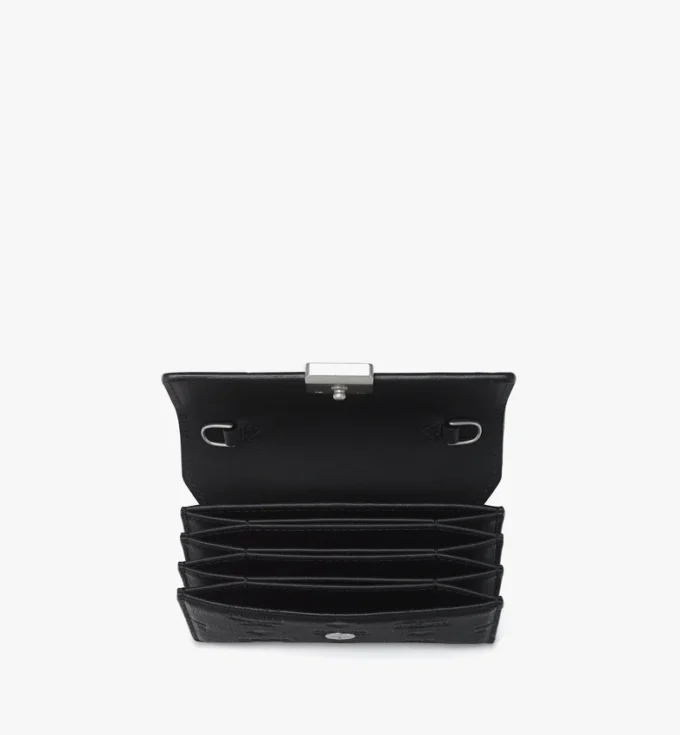 Aren Chain Wallet in Embossed Monogram Leather Aren Chain Wallet in Embossed Monogram Leather