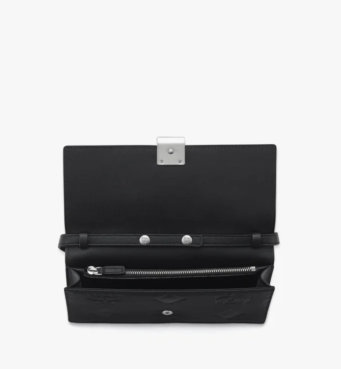 Aren Chain Wallet in Embossed Monogram Leather