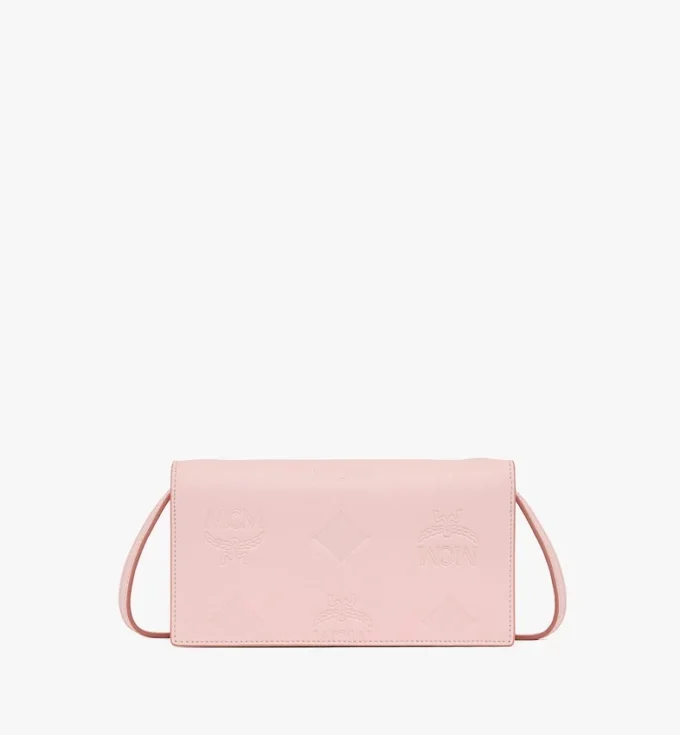 Aren Chain Wallet in Embossed Monogram Leather
