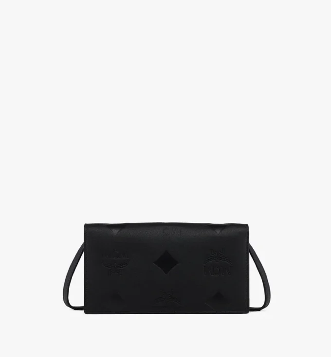 Aren Chain Wallet in Embossed Monogram Leather