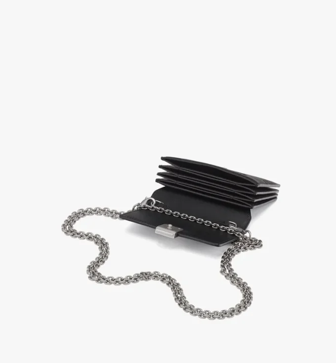 Aren Chain Wallet in Embossed Monogram Leather Aren Chain Wallet in Embossed Monogram Leather