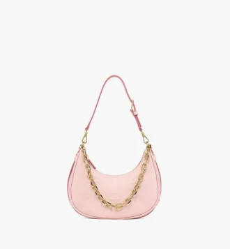 Aren Crescent Hobo Bag in Maxi Monogram Leather