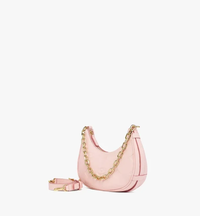 Aren Crescent Hobo Bag in Maxi Monogram Leather