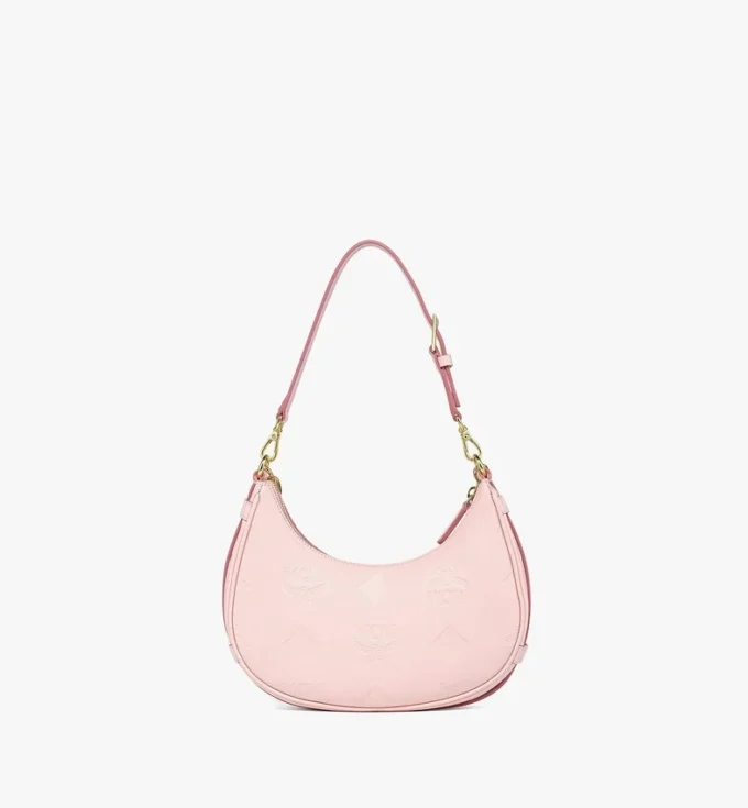 Aren Crescent Hobo Bag in Maxi Monogram Leather