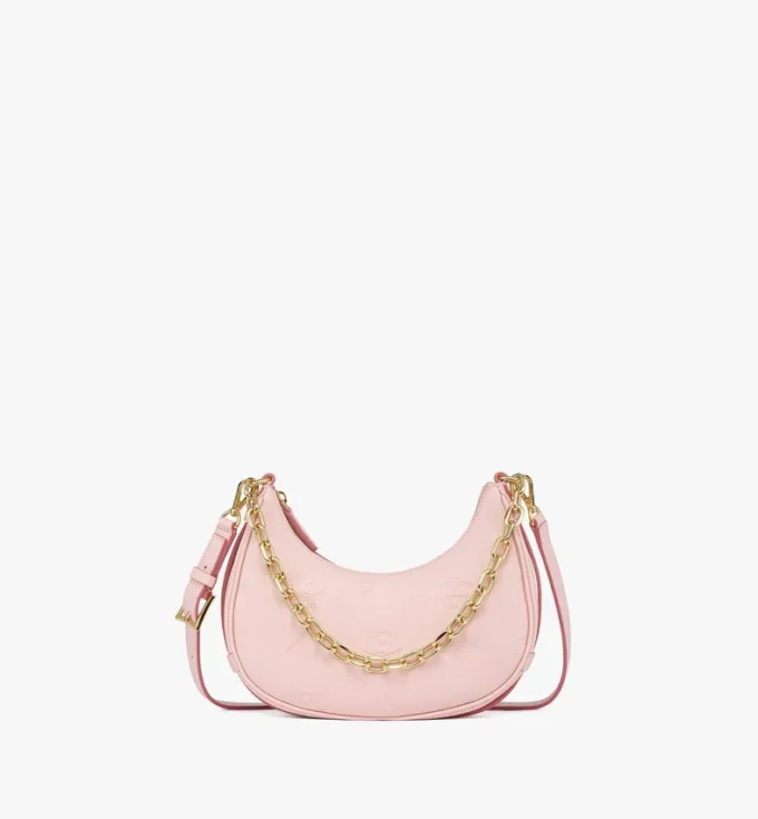 Aren Crescent Hobo Bag in Maxi Monogram Leather