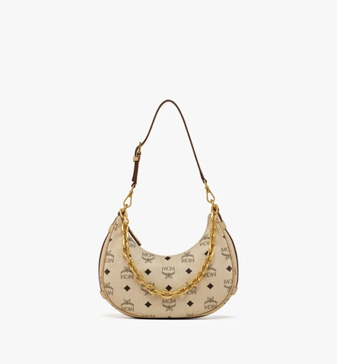 Aren Crescent Hobo Bag in Visetos