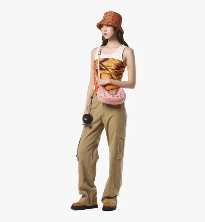 Aren Crescent Hobo Bag in Visetos