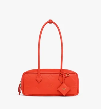 Aren East West Shoulder Bag in Maxi Monogram Leather