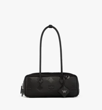 Aren East West Shoulder Bag in Maxi Monogram Leather