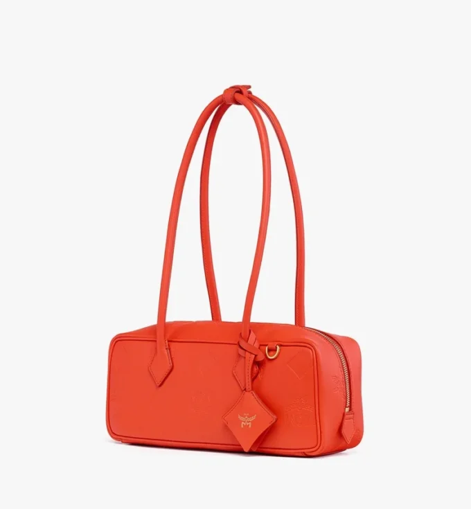Aren East West Shoulder Bag in Maxi Monogram Leather