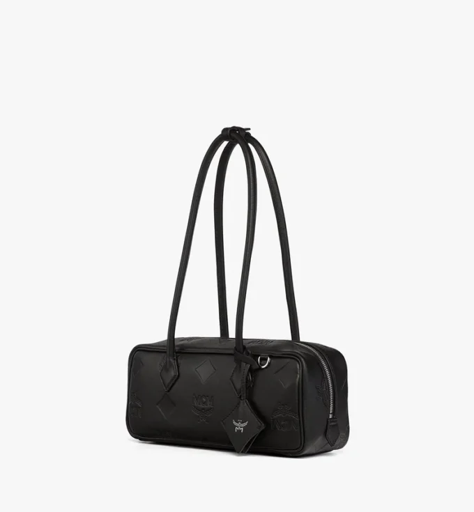 Aren East West Shoulder Bag in Maxi Monogram Leather