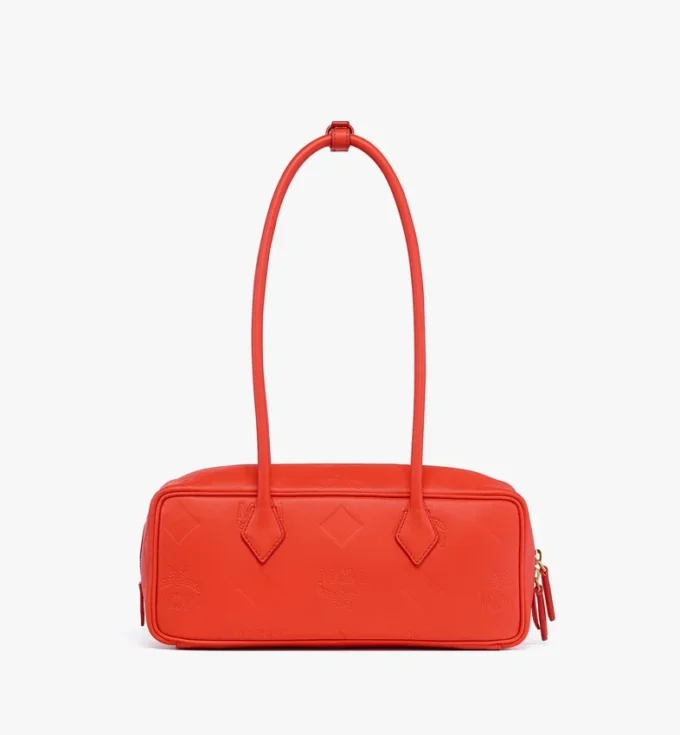 Aren East West Shoulder Bag in Maxi Monogram Leather