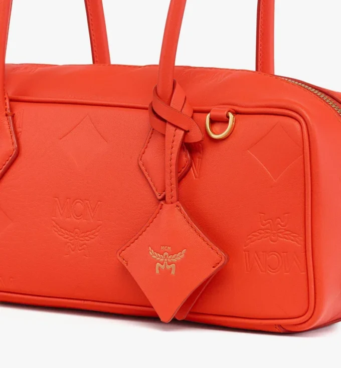 Aren East West Shoulder Bag in Maxi Monogram Leather