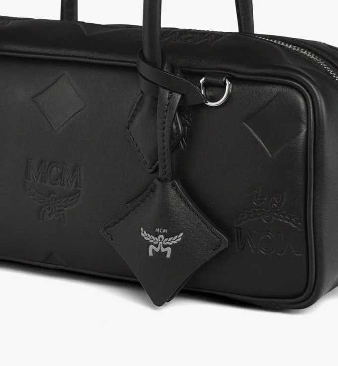 Aren East West Shoulder Bag in Maxi Monogram Leather