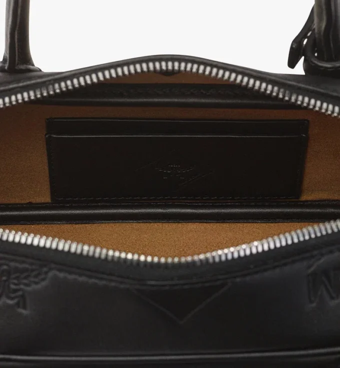 Aren East West Shoulder Bag in Maxi Monogram Leather