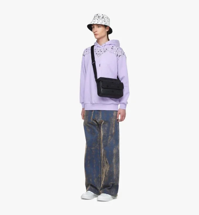 Aren Messenger Bag in Maxi Monogram Leather