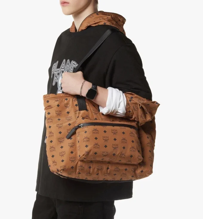 Aren Packable Tote in Monogram Nylon Aren Packable Tote in Monogram Nylon