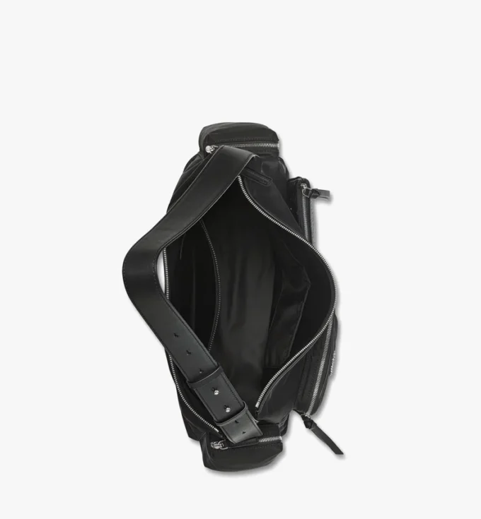 Aren Zip Hobo in Econyl® and Monogram Print Leather Aren Zip Hobo in Econyl® and Monogram Print Leather