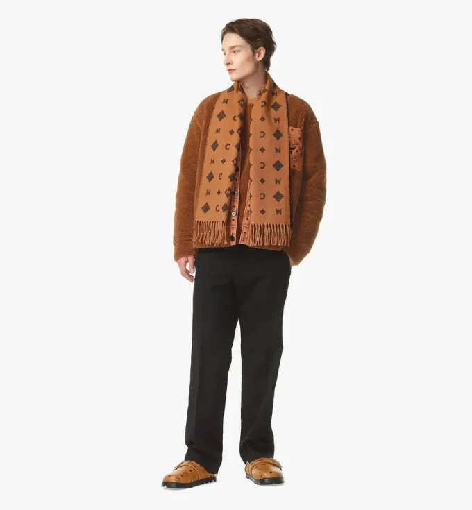 Bicolor Monogram Jacquard Stole Bicolor Monogram Jacquard Stole