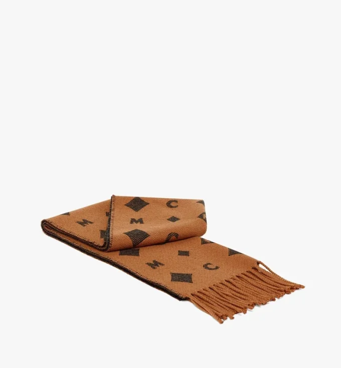 Bicolor Monogram Jacquard Stole Bicolor Monogram Jacquard Stole