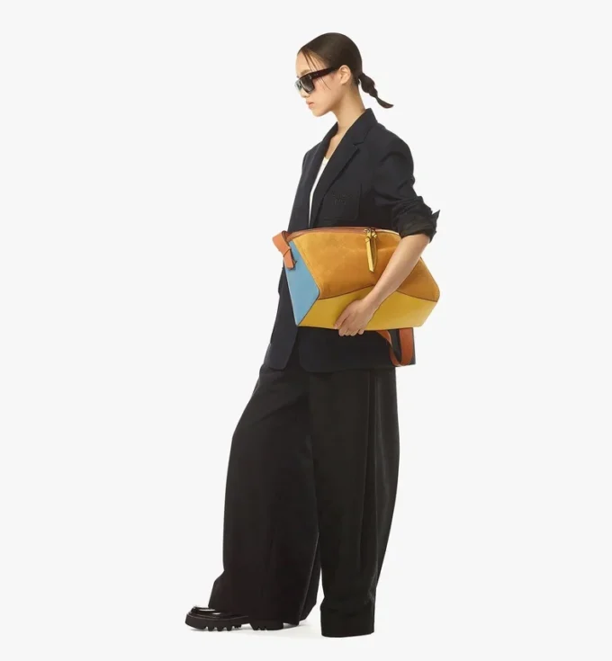 Diamant 3D Shoulder Bag in Suede and Calfskin Diamant 3D Shoulder Bag in Suede and Calfskin