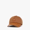 Diamond Cap in Cotton and Monogram Print Leather