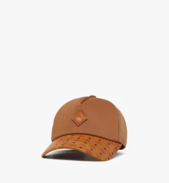 Diamond Cap in Cotton and Monogram Print Leather Diamond Cap in Cotton and Monogram Print Leather