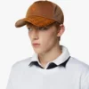 Diamond Cap in Cotton and Monogram Print Leather