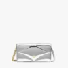 Diamond Chain Wallet in Metallic Mirror Leather