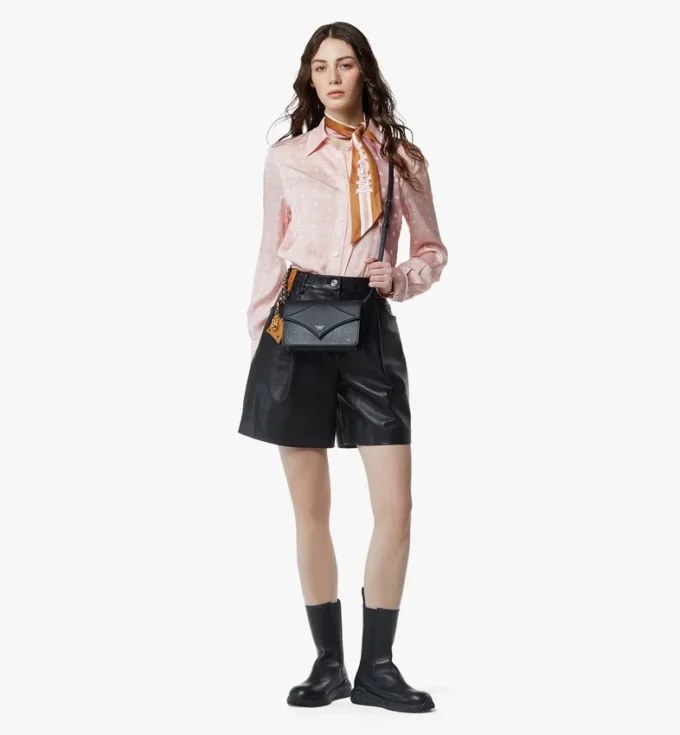 Diamond Shoulder Bag in Visetos Leather Mix Diamond Shoulder Bag in Visetos Leather Mix