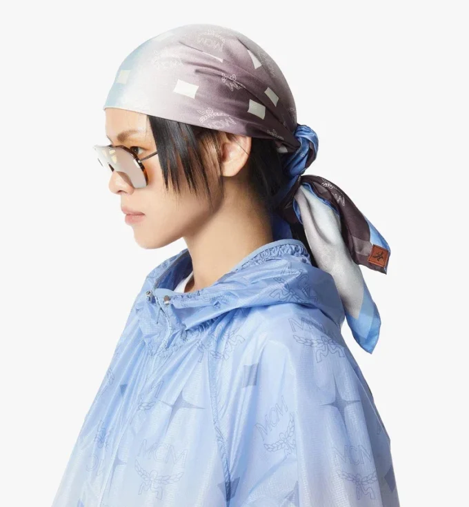 Gradation Monogram Scarf in Organic Silk Gradation Monogram Scarf in Organic Silk