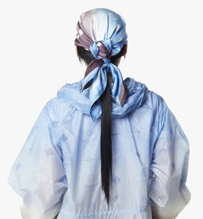 Gradation Monogram Scarf in Organic Silk Gradation Monogram Scarf in Organic Silk
