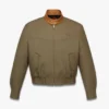 Jacket in Wool Twill and Monogram Print Leather