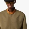 Jacket in Wool Twill and Monogram Print Leather