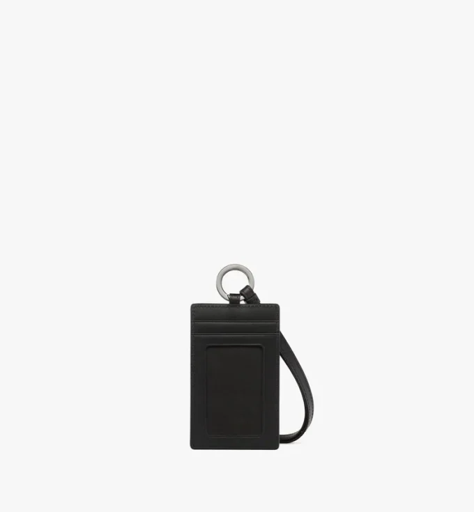 Lanyard Id Card Holder in Embossed Monogram Leather