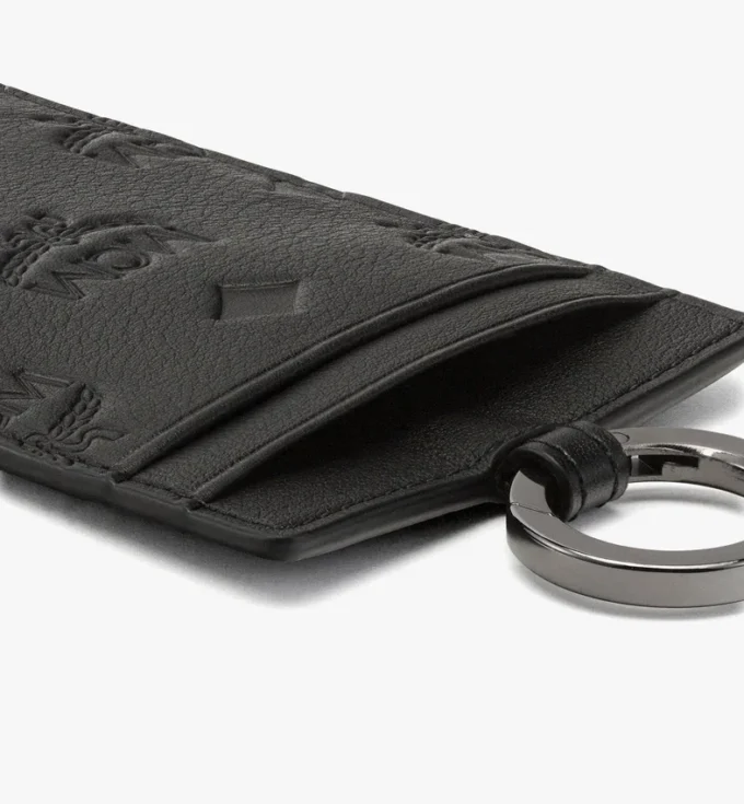 Lanyard Id Card Holder in Embossed Monogram Leather