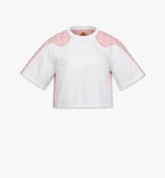 Laurel Cropped T-Shirt in Organic Cotton and Monogram Econyl® Laurel Cropped T-Shirt in Organic Cotton and Monogram Econyl®