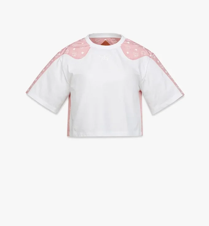 Laurel Cropped T-Shirt in Organic Cotton and Monogram Econyl®