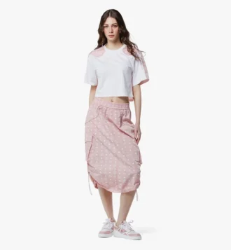 Monogram Midi Skirt in Recycled Nylon